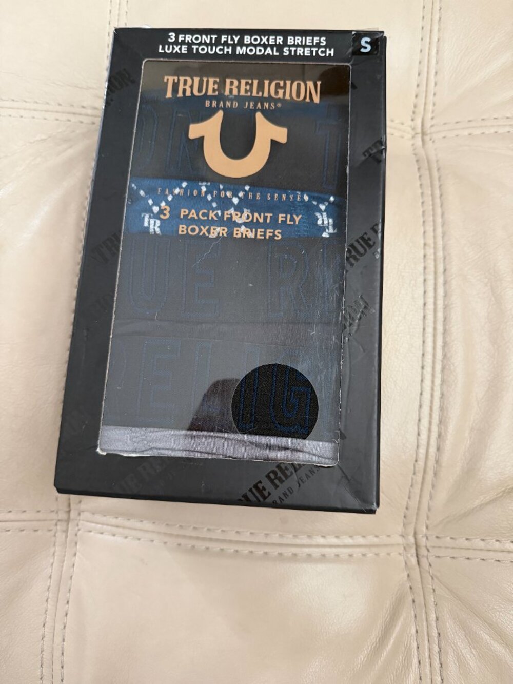 True religion Men's 3 front fly boxer briefs luxe touch modal stretch Small  NWT